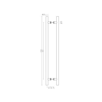Ручка-скоба PULL.PH25/825.22 INOX 304 (PH-22-25/825-INOX)