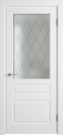 Дверь межкомнатная эмаль Верда Челси 4, остеклённая, белый 900x2000