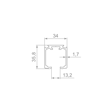 Комплект верхняя направляющая + декор.накладка SLD.Comfort-PRO.KIT/3000 track + dec (3м) AL Алюминий