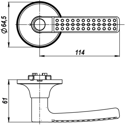 Ручка защелка DK626 CP-PS (6026 CP-P) (без фик.) хром