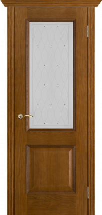 Межкомнатная дверь Шервуд, стекло Роса, античный дуб