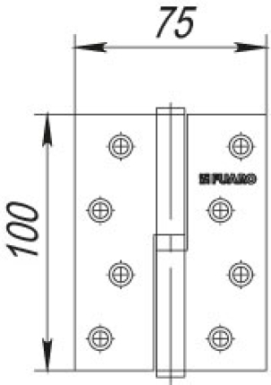 Петля съемная IN4430SR-BL BL правая (413/BL-4 100x75x2,5) черный матовый БЛИСТЕР