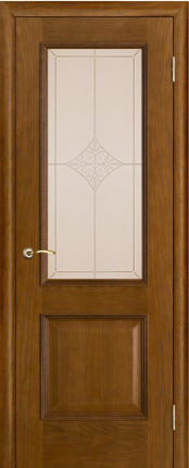 Межкомнатная дверь Шервуд, стекло Ромб, античный дуб