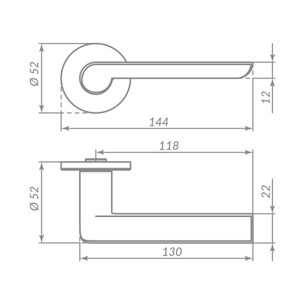 Ручка раздельная R.ARC.R52.STEP BL-24 черный