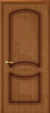 Дверь межкомнатная шпонированная Bravo Азалия, глухая, орех 900x2000