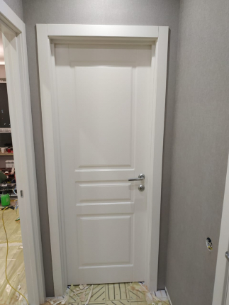 Фото межкомнатной двери глухая белая эмаль