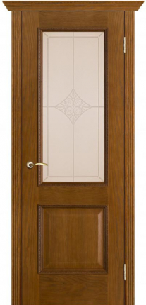 Межкомнатная дверь Шервуд, стекло Ромб, античный дуб
