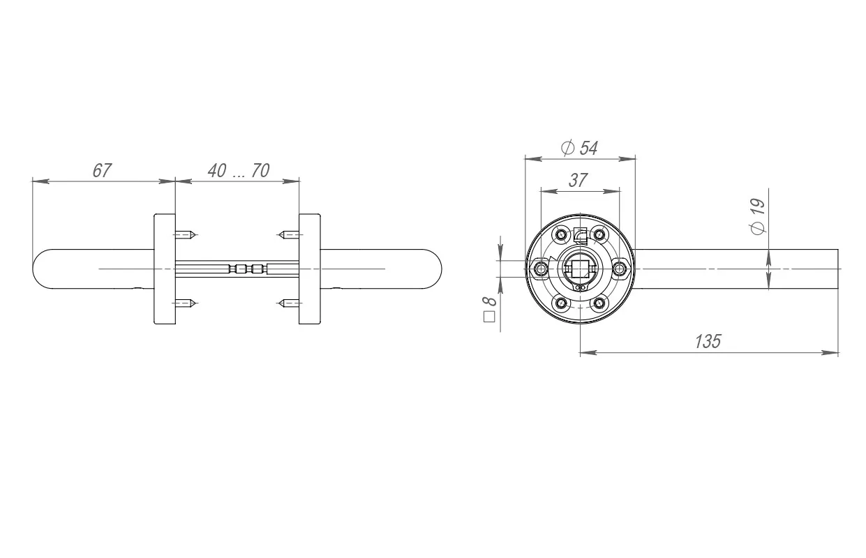 Ручка раздельная R.DSS201-0201P/19 (DSS-0201P/19) INOX 201