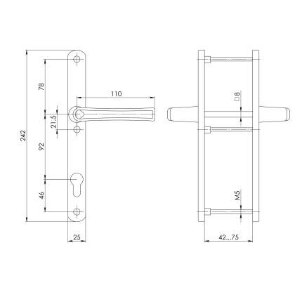 Ручка на планке HANDLE.92.25.67-75 RAL 9016 белый