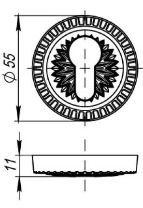 Накладка под цилиндр ET.R.CL55 (ET/CL) SILVER-925 серебро 925