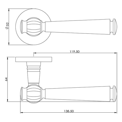 Ручка дверная BUSSARE VASO A-41-50 M.CHROME Матовый хром