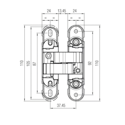 Дверь скрытая PX-0 Invisible Reverse 2100 мм, AL кромка матовая хром с 4 сторон, обратное открывание