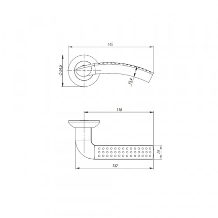 Ручка раздельная R.TL54.LOGICA (LOGICA TL) 105mm SG/GP-4 матовое золото/золото