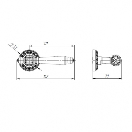 Ручка раздельная R.MT53.MADRID (MADRID MT) OB-13 античная бронза