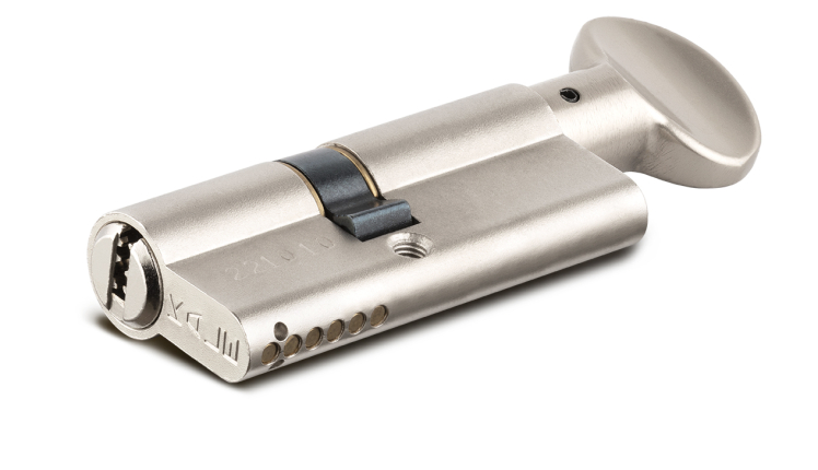 Цилиндровый механизм с вертушкой 164 SM/80 (35+10+35) mm никель 5 кл.