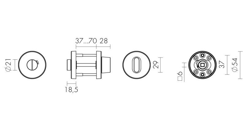 Ручка поворотная BK6.R.DSS201-02 (DSS-02-BK6) INOX 201