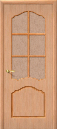 Дверь межкомнатная шпонированная Bravo Каролина 1, остеклённая, дуб 900x2000