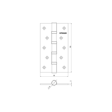 Петля универсальная IN6400U WAB (4BB 150x95x3) мат. бронза