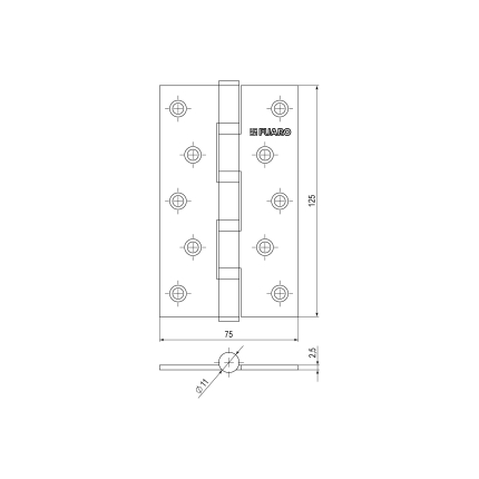 Петля универсальная IN5400U-BL AB (4BB/BL 125x75x2,5) бронза БЛИСТЕР