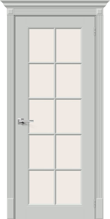 Межкомнатная дверь эмаль Скинни-11.1, остекленная, Grace серый 900x2000