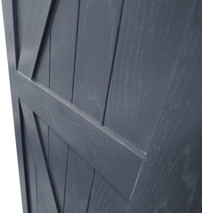 Амбарная раздвижная дверь Лофт 2, эмаль белая патина серебро