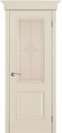 Межкомнатная дверь Версаль, стекло Ромб, ваниль патина