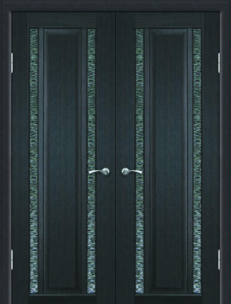 Межкомнатная дверь Дуэт-2, остеклённая, венге шелк