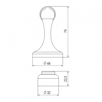 Упор дверной напольный DFIX/MF45 (DSM-45) магнитный GR-23 графит