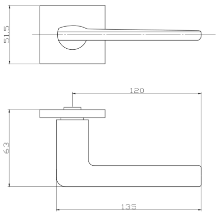 Ручка дверная BUSSARE FRESCO A-55-40 B.NICKEL Черный никель