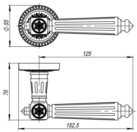 Ручка Armadillo Matador CL4 OB-13 античная бронза
