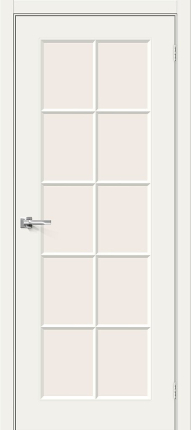 Межкомнатная дверь эмаль Скинни-11.1, остекленная, Whitey белый 900x2000