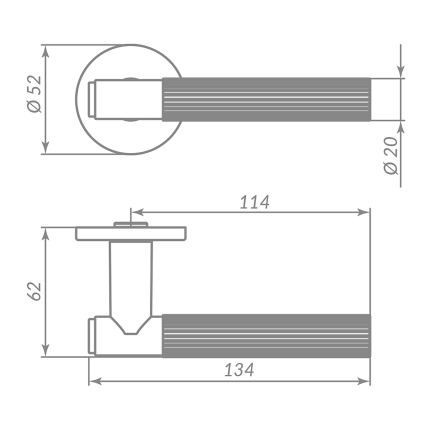 Ручка раздельная R.ARC.R52.FORM CP-8 хром
