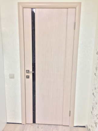 Межкомнатная дверь шпон Luxor Эксклюзив 1, остеклённая, беленый дуб 900x2000