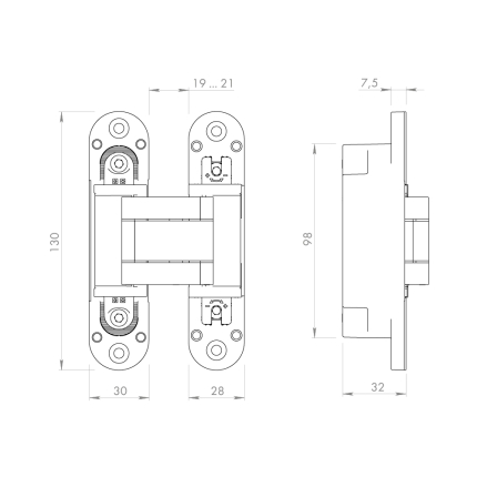 Петля скрытой установки U3D5000.VPG BL черный TECH