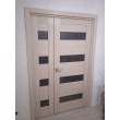 Межкомнатная дверь экошпон Bravo Порта-23, остеклённая, Cappuccino Veralinga