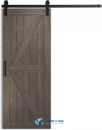 Амбарная раздвижная дверь Лофт 2, дуб античный