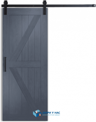 Амбарная раздвижная дверь Лофт 2, дуб графит 1100x2000