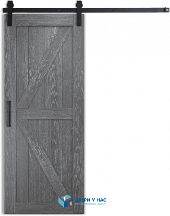 Амбарная раздвижная дверь Лофт 2, дуб седой 1100x2000