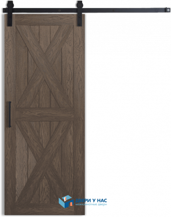 Амбарная раздвижная дверь Лофт 4, дуб античный 1100x2000
