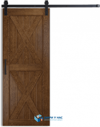 Амбарная раздвижная дверь Лофт 4, каштан 1100x2000