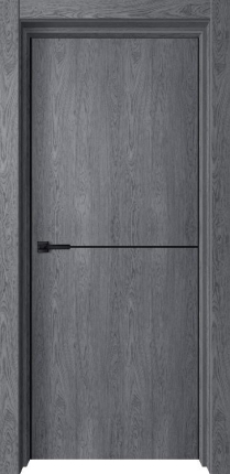Дверь межкомнатная экошпон Верда Лофт 1, глухая, ольха серая AL кромка черная с двух сторон