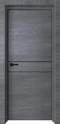 Дверь межкомнатная экошпон Верда Лофт 2, глухая, ольха серая AL кромка черная с четырех сторон 900x2000