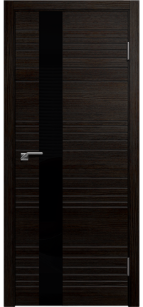 Дверь межкомнатная экошпон Верда Новелла-1, остекленная, черный лакобель, венге
