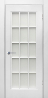 Дверь межкомнатная эмаль Верда Британия-1, остеклённая, белый