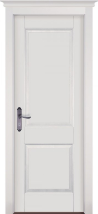 Дверь межкомнатная из массива ольхи Элегия, глухая, эмаль белая 900x2000