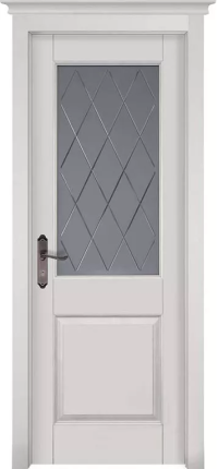 Дверь межкомнатная из массива ольхи Элегия, остекленная, эмаль белая 900x2000