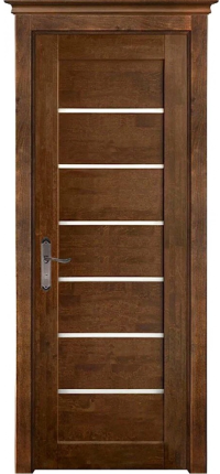 Дверь межкомнатная из массива ольхи Кант, остеклённая, античный орех 900x2000
