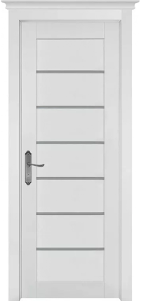 Дверь межкомнатная из массива ольхи Кант, остеклённая, белая эмаль 900x2000