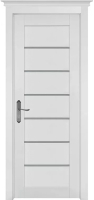 Дверь межкомнатная из массива ольхи Кант, остеклённая, белая эмаль