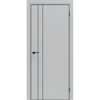 Межкомнатная дверь Portika Porta-58 4AВ глухая алюминиевая кромка черная Shellac Grey